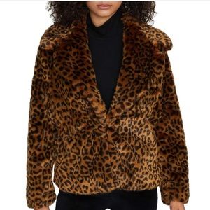 NWT Sanctuary Wild Faux Fur Jacket, Leopard